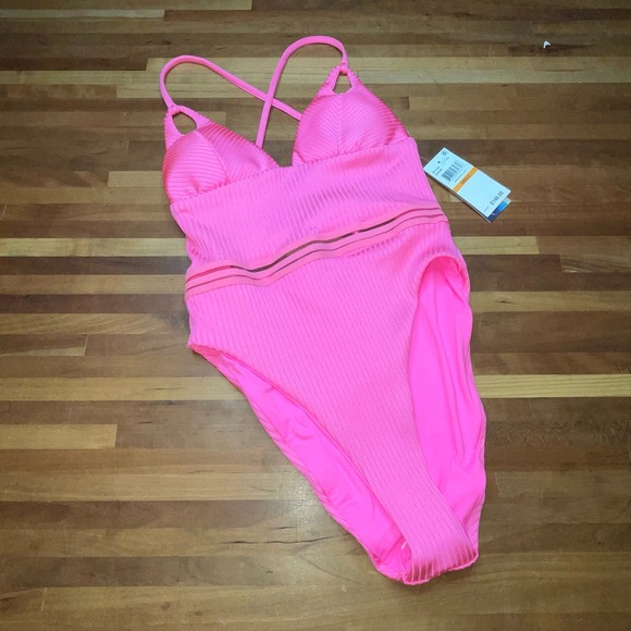 Isabella Rose Queensland High Leg One Piece Swimsuit Pink, Small - Picture 1 of 9